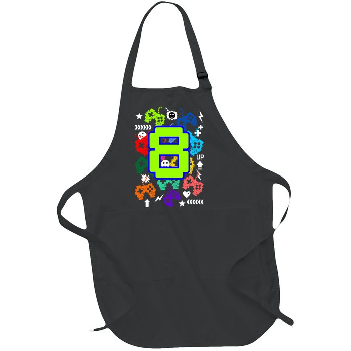 8th Birthday Gamer Its My Birthday 8 Full-Length Apron With Pockets