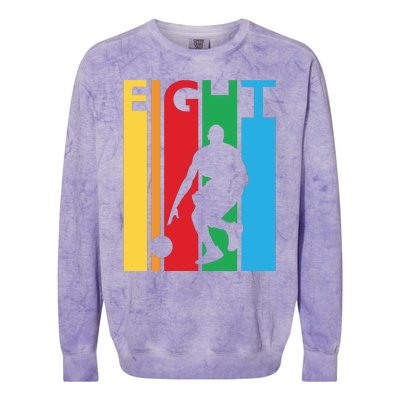 8th Birthday Gift Eight Colorful Basketball 8 Year Old Colorblast Crewneck Sweatshirt