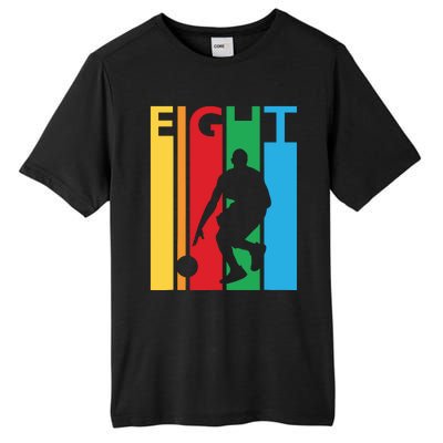 8th Birthday Gift Eight Colorful Basketball 8 Year Old Tall Fusion ChromaSoft Performance T-Shirt