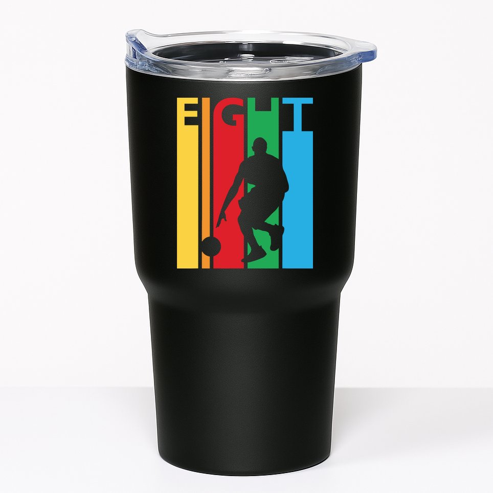 8th Birthday Gift Eight Colorful Basketball 8 Year Old Tumbler