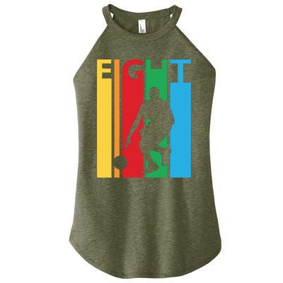 8th Birthday Gift Eight Colorful Basketball 8 Year Old Women's Perfect Tri Rocker Tank