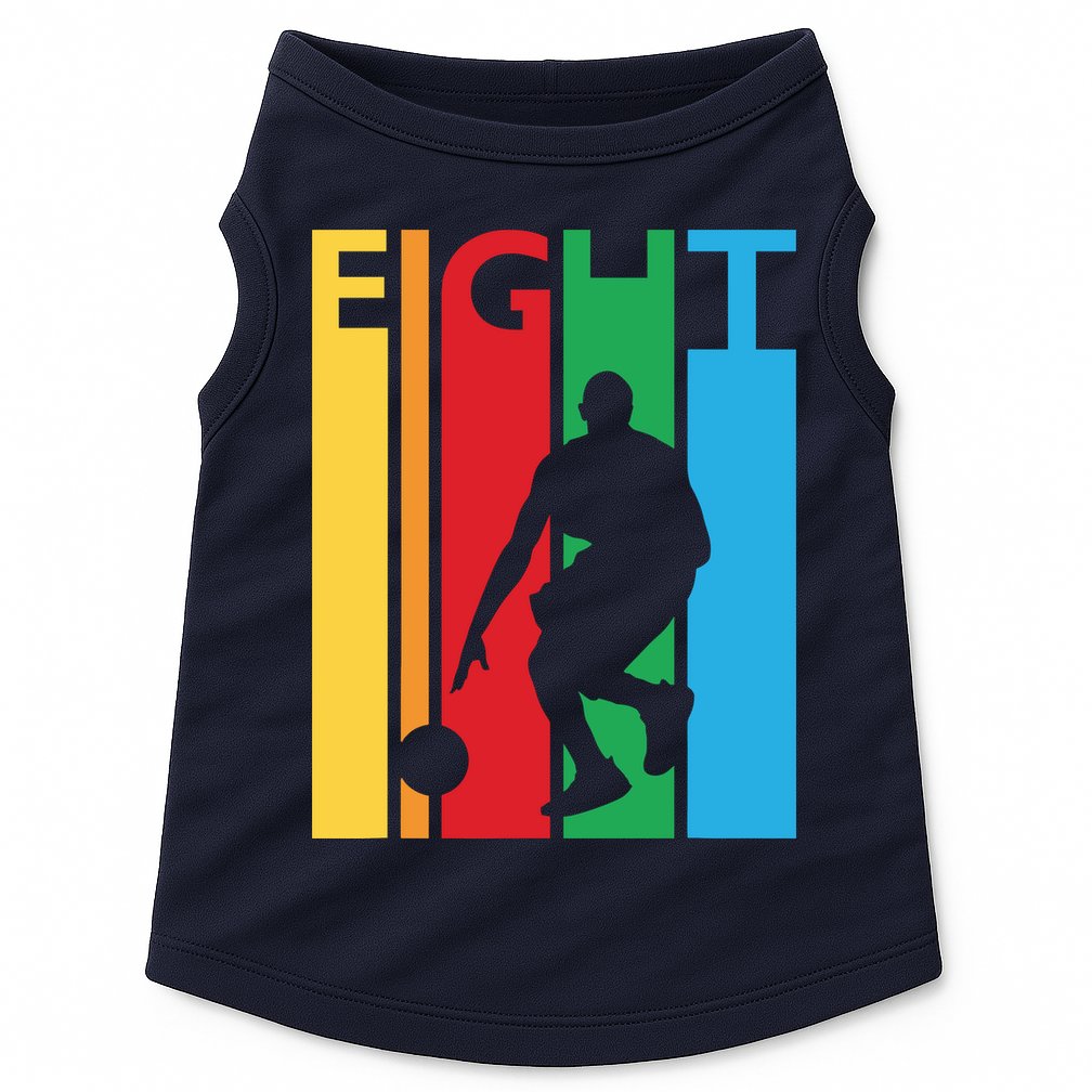 8th Birthday Gift Eight Colorful Basketball 8 Year Old Doggie Tank