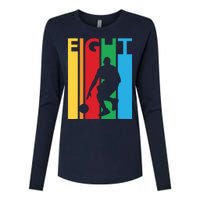 8th Birthday Gift Eight Colorful Basketball 8 Year Old Womens Cotton Relaxed Long Sleeve T-Shirt