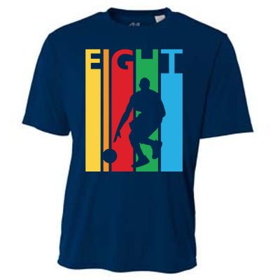 8th Birthday Gift Eight Colorful Basketball 8 Year Old Cooling Performance Crew T-Shirt