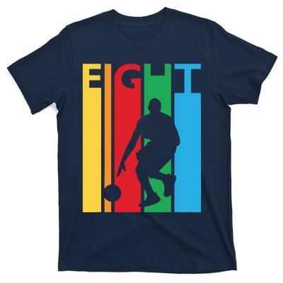 8th Birthday Gift Eight Colorful Basketball 8 Year Old T-Shirt