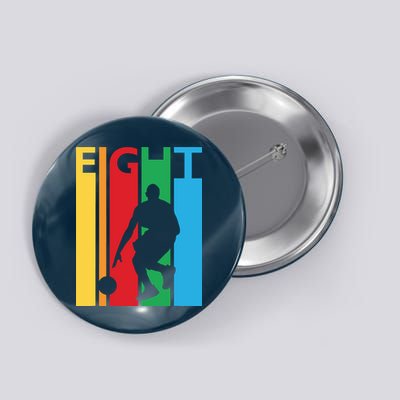 8th Birthday Gift Eight Colorful Basketball 8 Year Old Button