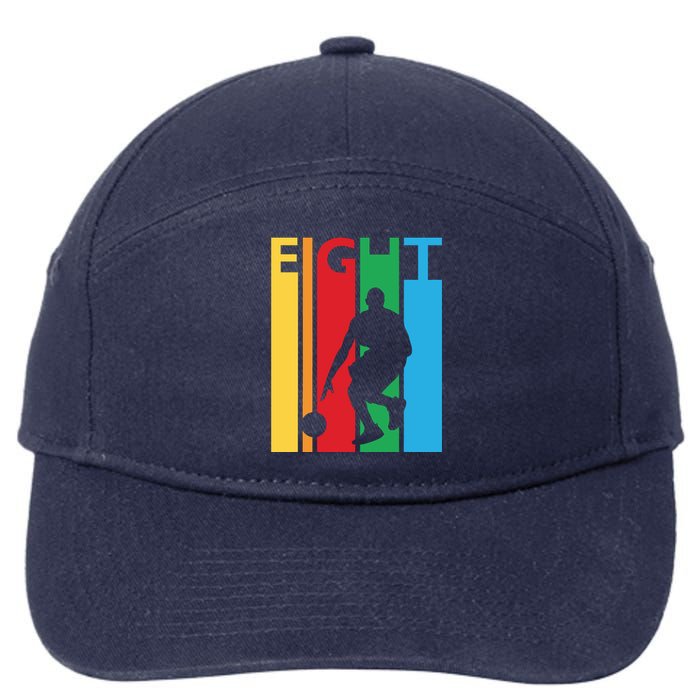 8th Birthday Gift Eight Colorful Basketball 8 Year Old 7-Panel Snapback Hat