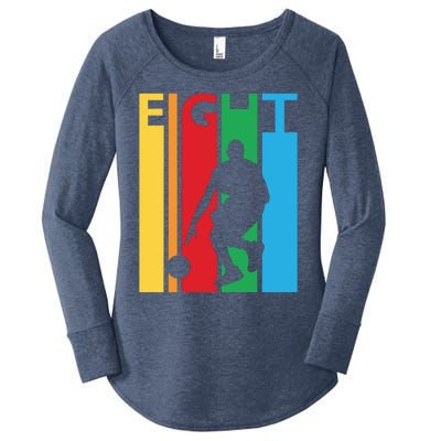 8th Birthday Gift Eight Colorful Basketball 8 Year Old Women's Perfect Tri Tunic Long Sleeve Shirt