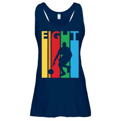 8th Birthday Gift Eight Colorful Basketball 8 Year Old Ladies Essential Flowy Tank
