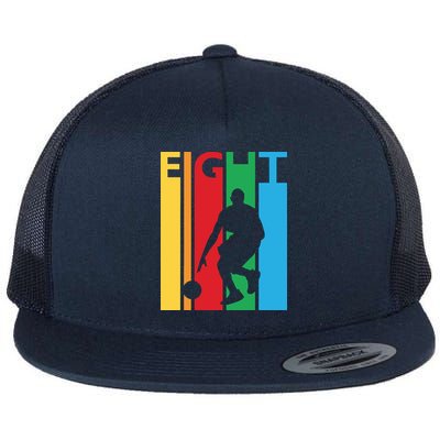 8th Birthday Gift Eight Colorful Basketball 8 Year Old Flatbill Hat