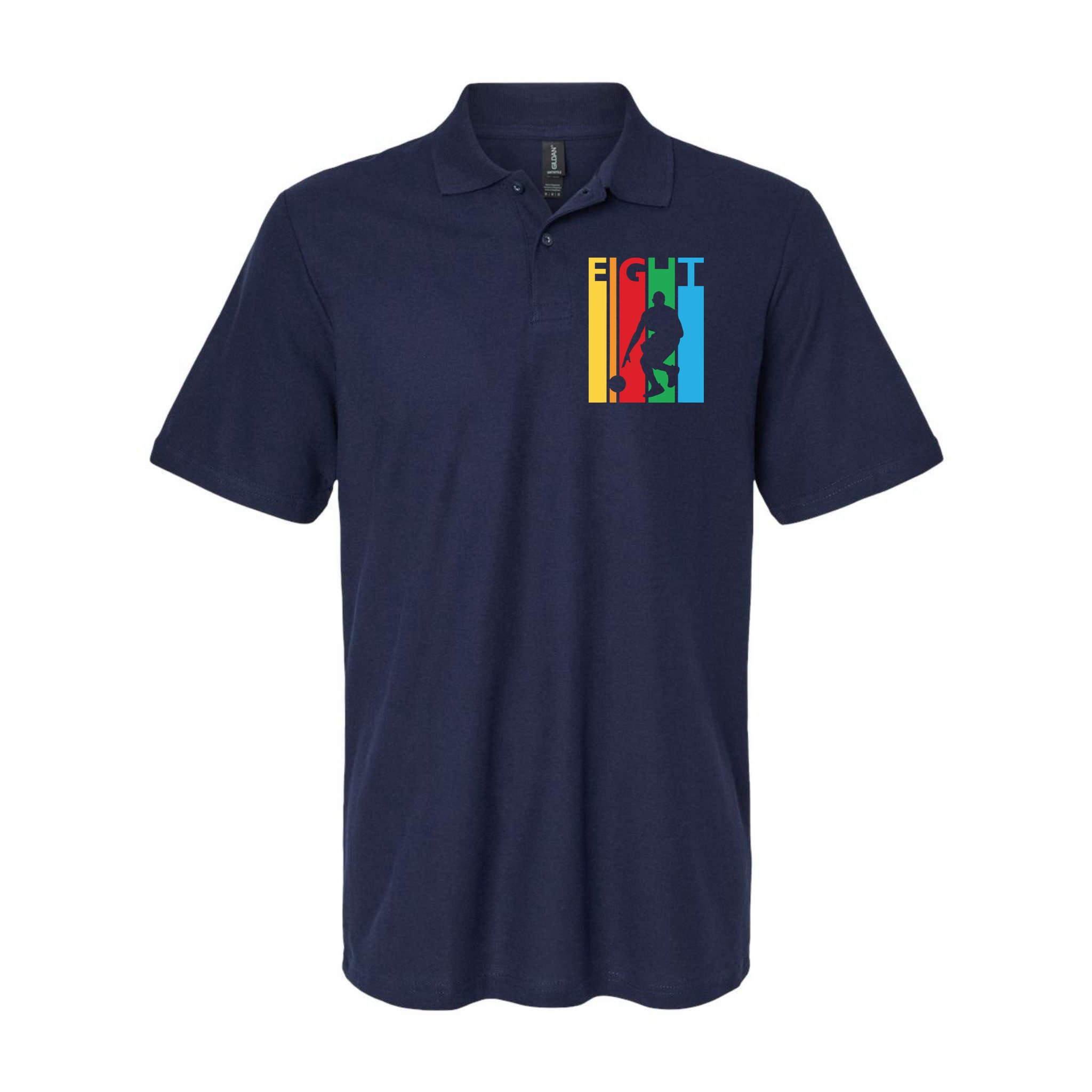 8th Birthday Gift Eight Colorful Basketball 8 Year Old Polo