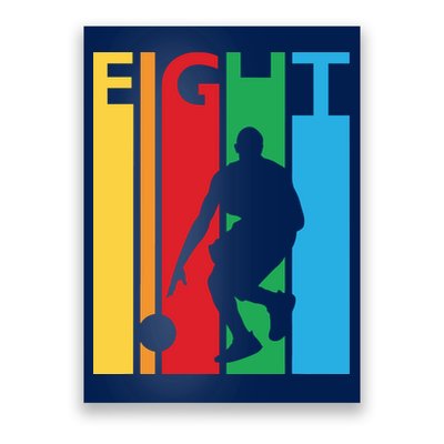 8th Birthday Gift Eight Colorful Basketball 8 Year Old Poster