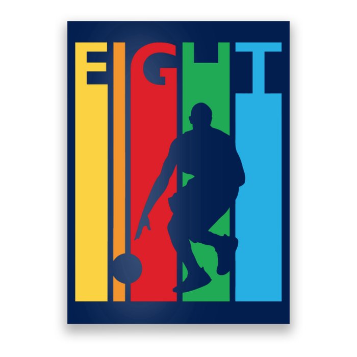 8th Birthday Gift Eight Colorful Basketball 8 Year Old Poster