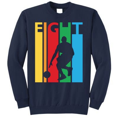 8th Birthday Gift Eight Colorful Basketball 8 Year Old Tall Sweatshirt