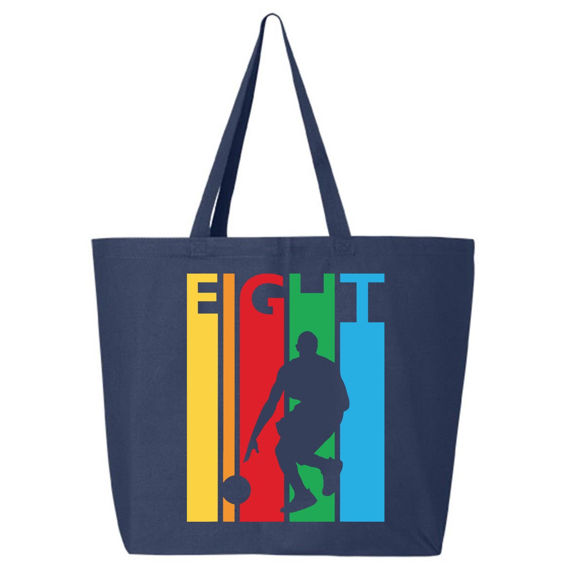 8th Birthday Gift Eight Colorful Basketball 8 Year Old 25L Jumbo Tote