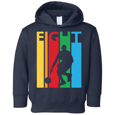 8th Birthday Gift Eight Colorful Basketball 8 Year Old Toddler Hoodie