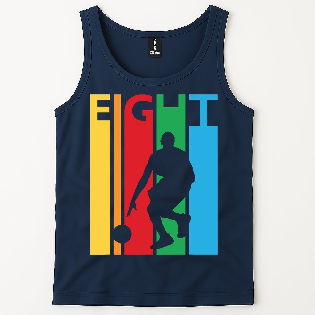 8th Birthday Gift Eight Colorful Basketball 8 Year Old Tank Top