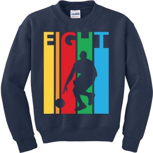 8th Birthday Gift Eight Colorful Basketball 8 Year Old Kids Sweatshirt