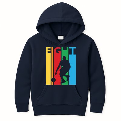 8th Birthday Gift Eight Colorful Basketball 8 Year Old Kids Hoodie