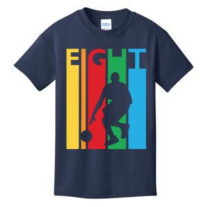 8th Birthday Gift Eight Colorful Basketball 8 Year Old Kids T-Shirt