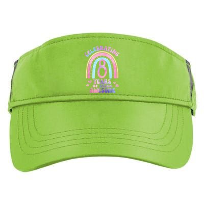 8th Birthday Girl Tie Dye 8 Years Of Being Awesome Bday Adult Drive Performance Visor