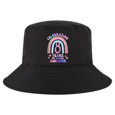 8th Birthday Girl Tie Dye 8 Years Of Being Awesome Bday Cool Comfort Performance Bucket Hat