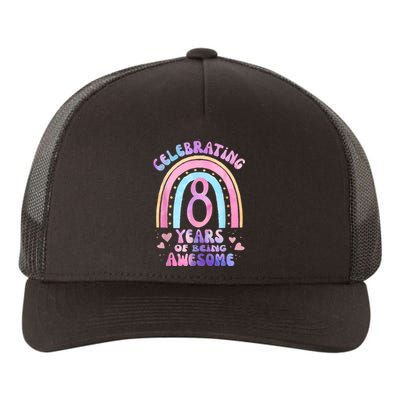 8th Birthday Girl Tie Dye 8 Years Of Being Awesome Bday Yupoong Adult 5-Panel Trucker Hat