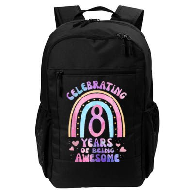 8th Birthday Girl Tie Dye 8 Years Of Being Awesome Bday Daily Commute Backpack