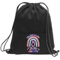 8th Birthday Girl Tie Dye 8 Years Of Being Awesome Bday Sweatshirt Cinch Pack Bag