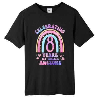 8th Birthday Girl Tie Dye 8 Years Of Being Awesome Bday Tall Fusion ChromaSoft Performance T-Shirt