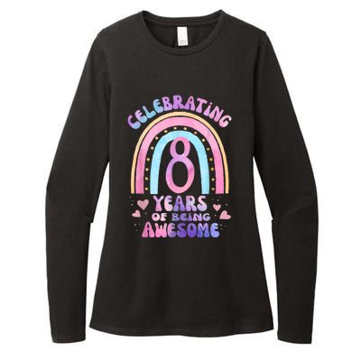 8th Birthday Girl Tie Dye 8 Years Of Being Awesome Bday Womens CVC Long Sleeve Shirt