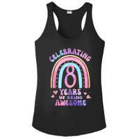 8th Birthday Girl Tie Dye 8 Years Of Being Awesome Bday Ladies PosiCharge Competitor Racerback Tank