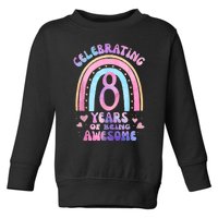 8th Birthday Girl Tie Dye 8 Years Of Being Awesome Bday Toddler Sweatshirt