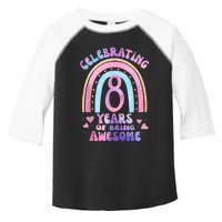 8th Birthday Girl Tie Dye 8 Years Of Being Awesome Bday Toddler Fine Jersey T-Shirt