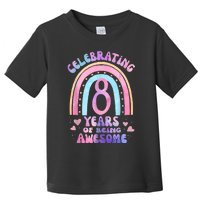 8th Birthday Girl Tie Dye 8 Years Of Being Awesome Bday Toddler T-Shirt