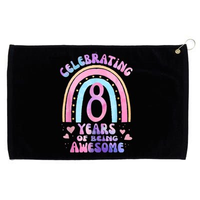 8th Birthday Girl Tie Dye 8 Years Of Being Awesome Bday Grommeted Golf Towel