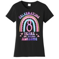 8th Birthday Girl Tie Dye 8 Years Of Being Awesome Bday Women's T-Shirt