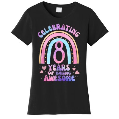 8th Birthday Girl Tie Dye 8 Years Of Being Awesome Bday Women's T-Shirt