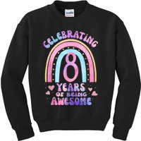 8th Birthday Girl Tie Dye 8 Years Of Being Awesome Bday Kids Sweatshirt