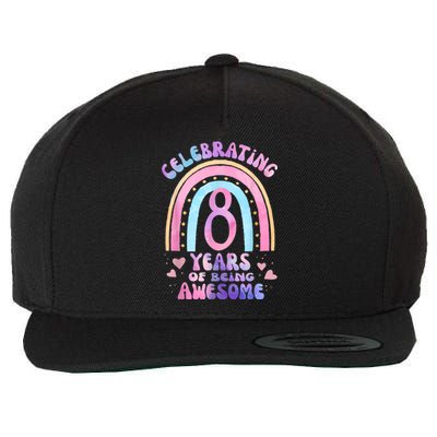 8th Birthday Girl Tie Dye 8 Years Of Being Awesome Bday Wool Snapback Cap