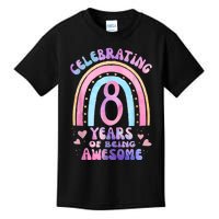 8th Birthday Girl Tie Dye 8 Years Of Being Awesome Bday Kids T-Shirt