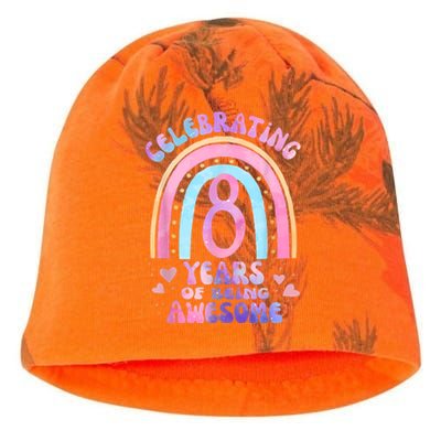 8th Birthday Girl Tie Dye 8 Years Of Being Awesome Bday Kati - Camo Knit Beanie