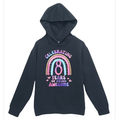 8th Birthday Girl Tie Dye 8 Years Of Being Awesome Bday Urban Pullover Hoodie