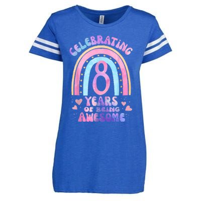 8th Birthday Girl Tie Dye 8 Years Of Being Awesome Bday Enza Ladies Jersey Football T-Shirt