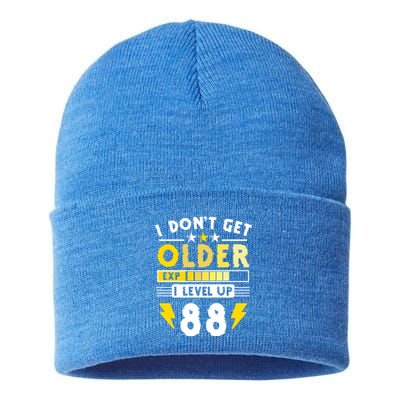 88th Birthday I Dont Get Older I Level Up 88 Years Gift Sustainable Knit Beanie