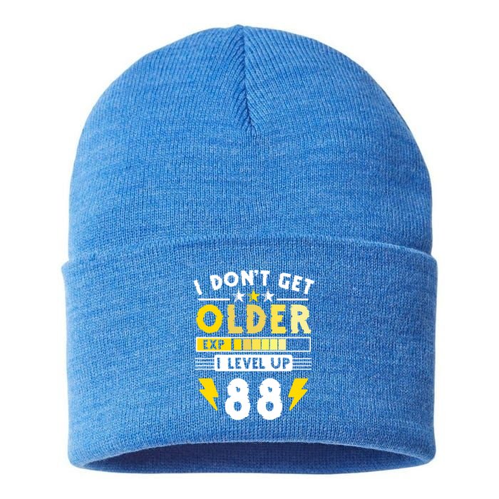 88th Birthday I Dont Get Older I Level Up 88 Years Gift Sustainable Knit Beanie