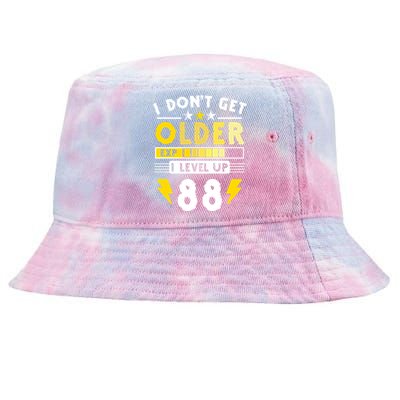 88th Birthday I Dont Get Older I Level Up 88 Years Gift Tie-Dyed Bucket Hat