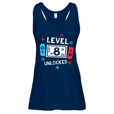 8th Birthday Level 8 Unlocked Video Game Party Ladies Essential Flowy Tank