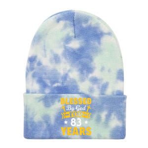 83rd Birthday Man Woman Blessed By God For 83 Years Tie Dye 12in Knit Beanie