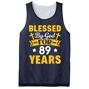 89th Birthday Man Woman Blessed By God For 89 Years Mesh Reversible Basketball Jersey Tank